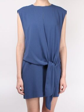 TIBI Savanna Crepe Tie Dress in Blue